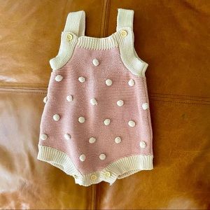 Baby girl knitted Pom Pom romper